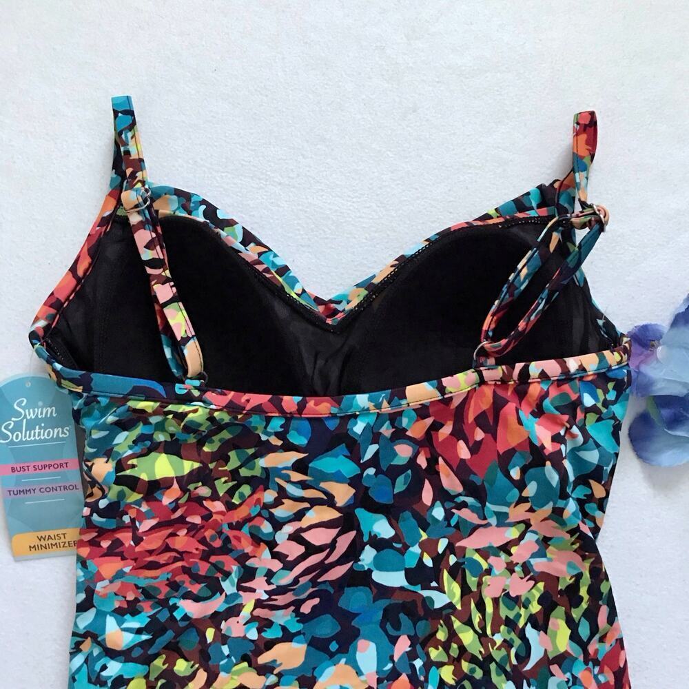 Swim Solutions NWT Waist Minimizer NWT One Piece Swimwear Women 16 - Picture 7 of 12
